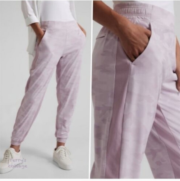 ATHLETA Brooklyn Lined Textured Jogger - Camo Lux Shasta Purple Size 8 - Picture 1 of 12